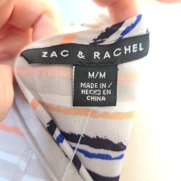 Zac & Rachel Double Tiered Striped Loose Sleeveless Top M - Picture 6 of 9